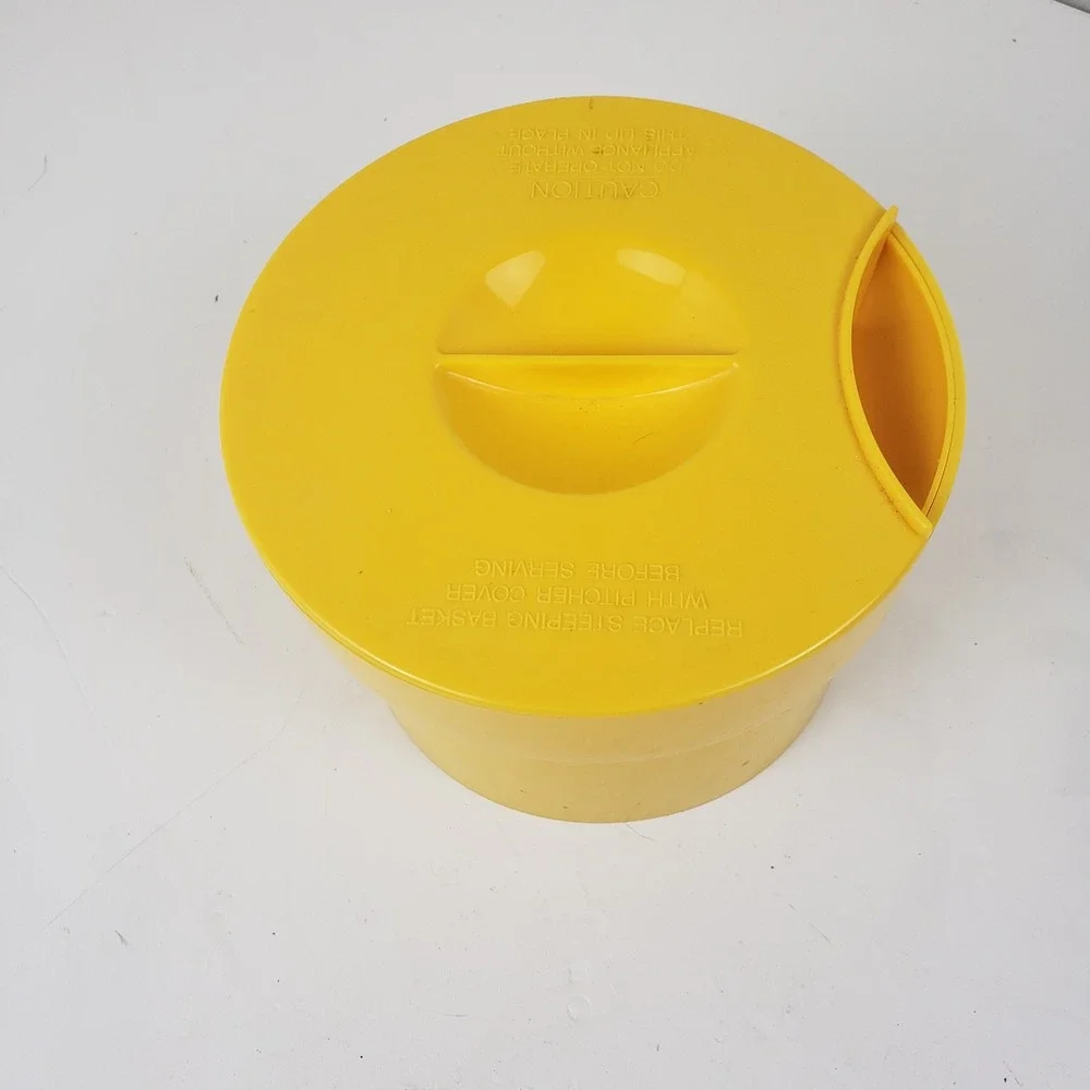 Mr Coffee Iced Tea Maker TM1.7 Replacement Steeping Basket Lid Yellow